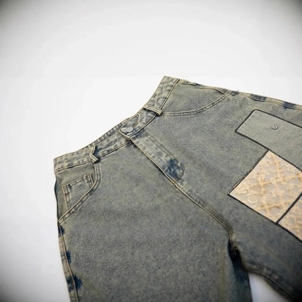 High Waist Patchwork Denim jort - TALKLESSFASHION