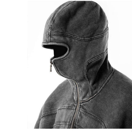 American Washed Y2K Street Zipper Sweater—-1773 - TALKLESSFASHION