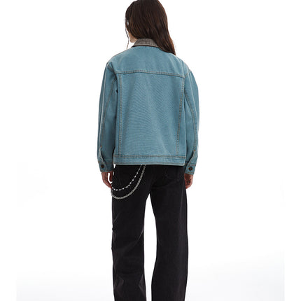 American retro simple loose Unisex jacket—-7085
