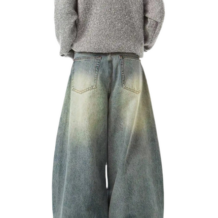 Blue dirty knees Baggy Jeans ——5329 - TALKLESSFASHION