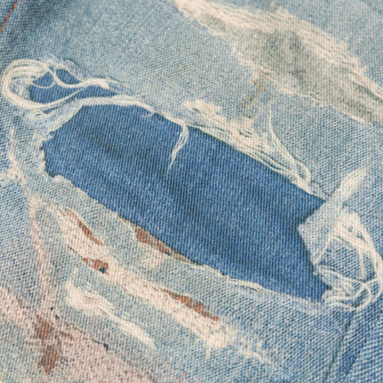 Vintage Washed Distressed Straight Jeans—9070 - TALKLESSFASHION