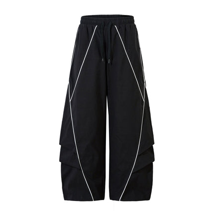 White stripes Black sweatpant—-7054