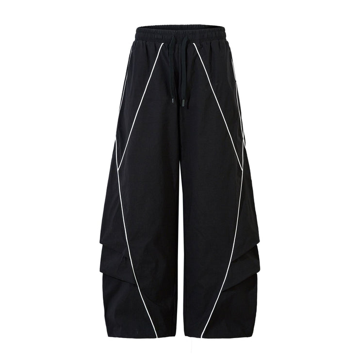 White stripes Black sweatpant—-7054