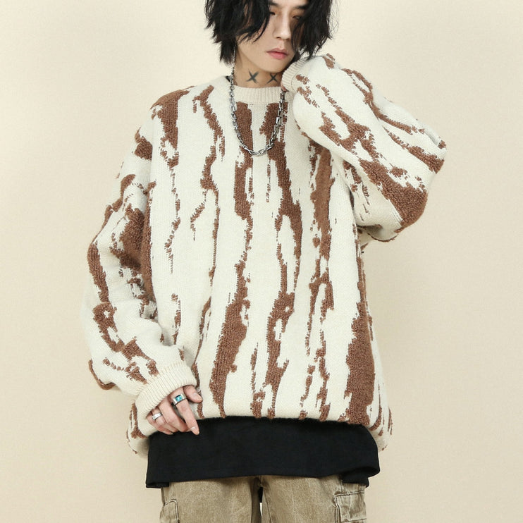 Irregular Contrast Color Sweater Men's Winter - TALKLESSFASHION