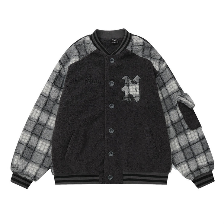 Patchwork Plaid Lamb Wool jacket---3622 - TALKLESSFASHION