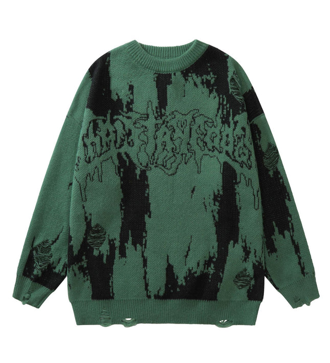 Collision Knitted Crochet Unisex Sweater—5881 - TALKLESSFASHION