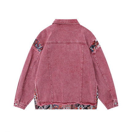 Pink Worn Stitching Edging Jacket—5559 - TALKLESSFASHION