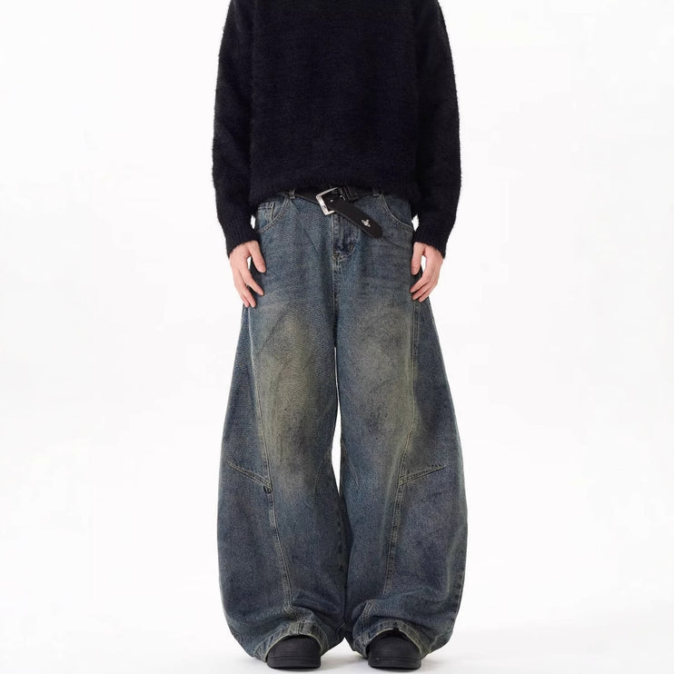 Loose Straight gutter-Washed Unisex Jeans --5534 - TALKLESSFASHION