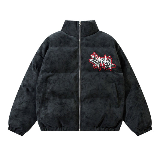 Embroidered Street Letter Cotton-padded Jacket—-4390 - TALKLESSFASHION