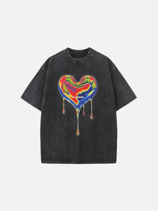 Lightning Print Washed oversized T-Shirt ----8108 - TALKLESSFASHION