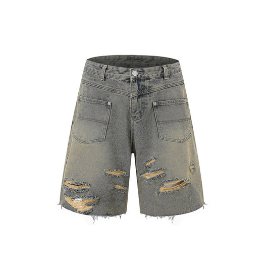Vintage Frayed Make Old Ripped Denim Zipper Clothes - TALKLESSFASHION