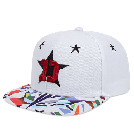 Five-pointed Star Embroidery Outdoor Sun-shade Sun Protection Flat-brimmed Cap - TALKLESSFASHION