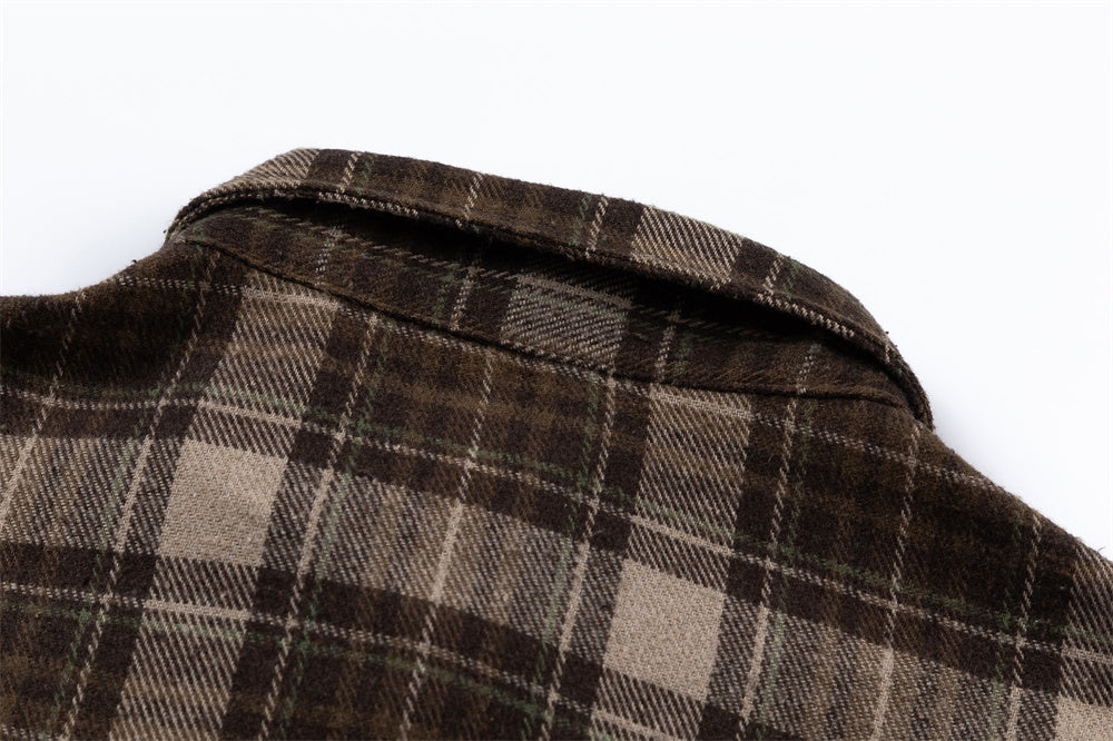 Plaid Trendy Hole & Patch shirt—2115 - TALKLESSFASHION