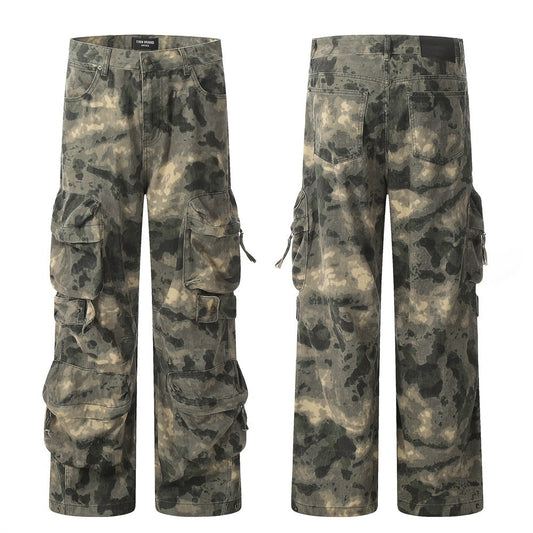 Mountain Outdoor Multi-pocket Workwear Tie-dye Camouflage Pants Men - TALKLESSFASHION