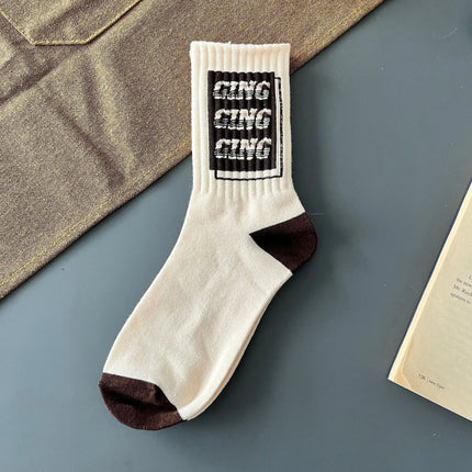 1/5/8 Alphanumeric Pattern Socks-----3234 - TALKLESSFASHION