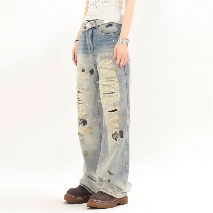 “Urban Rebellion: Splash & Strid ripped Jeans—-6041 - TALKLESSFASHION