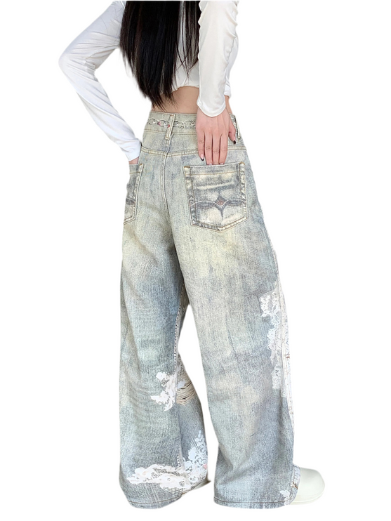 Decorative Diamonds Unisex Jeans - TALKLESSFASHION