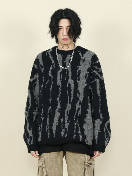 Irregular Contrast Color Sweater Men's Winter - TALKLESSFASHION