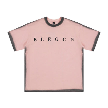 Spray Painting Outline Short Sleeve Men's High Street Design Sense - TALKLESSFASHION