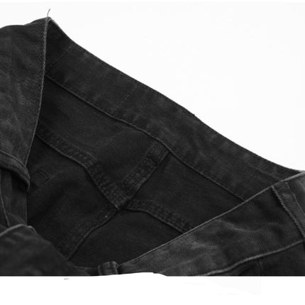 Retro Washed Distressed Straight Jeans—9079 - TALKLESSFASHION