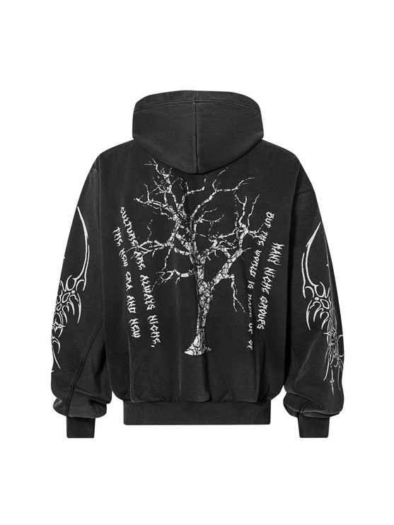 07 graphic design washed hoodie —-7095
