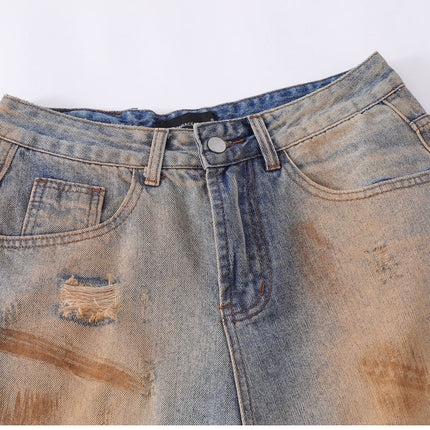 Vintage Ripped Washed Straight Jeans—7498 - TALKLESSFASHION
