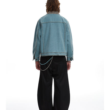 American retro simple loose Unisex jacket—-7085