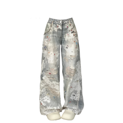 Decorative Diamonds Unisex Jeans - TALKLESSFASHION