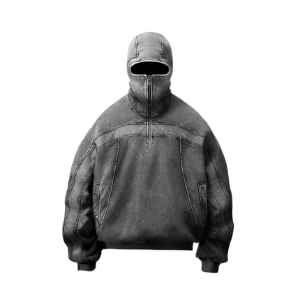 American Washed Y2K Street Zipper Sweater—-1773 - TALKLESSFASHION