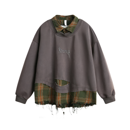 Embroidery Patchwork Oversize Unisex Pullover—2773 - TALKLESSFASHION