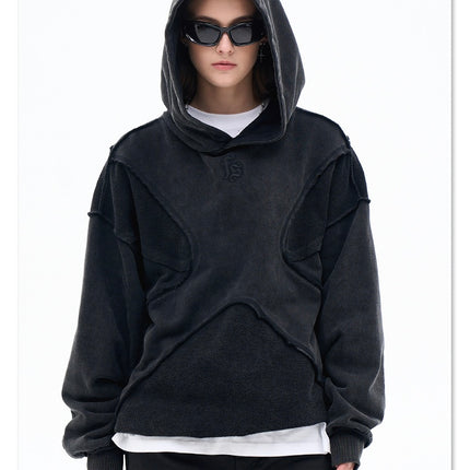Vintage washed Deconstructed hoodie