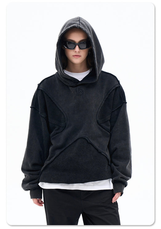 Vintage washed Deconstructed hoodie