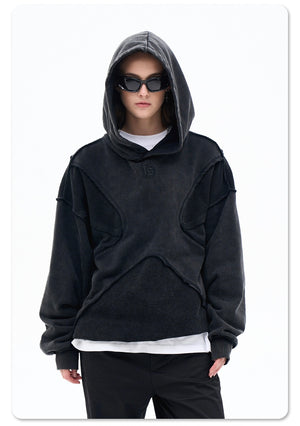 Vintage washed Deconstructed hoodie
