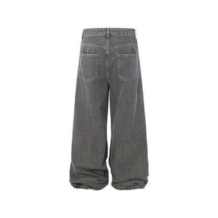Distressed Wide Avant-Garde Jean 
—-7056