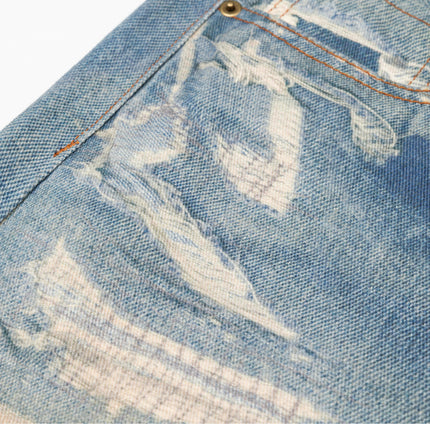 Vintage Washed Distressed Straight Jeans—9070 - TALKLESSFASHION