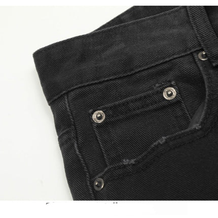 Retro Washed Distressed Straight Jeans—9079 - TALKLESSFASHION