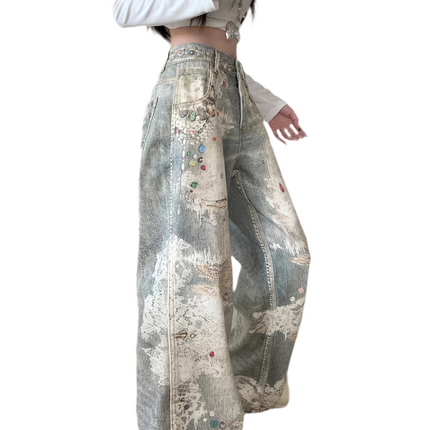 Decorative Diamonds Unisex Jeans - TALKLESSFASHION