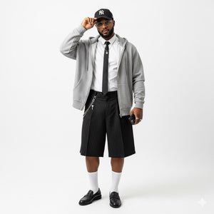 Cropped wide-leg retro Jorts ----7083