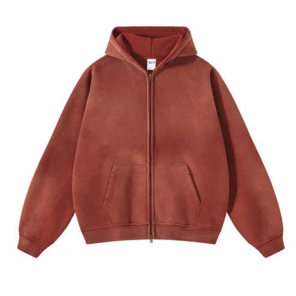 Acid-Washed Oversize Hooded Pullover—2223 - TALKLESSFASHION