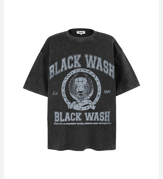 Black Wash Printed T-Shirt