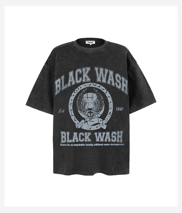 Black Wash Printed T-Shirt