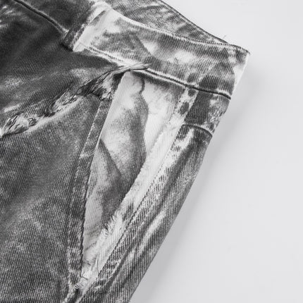 Retro Street Distressed Washed Jeans