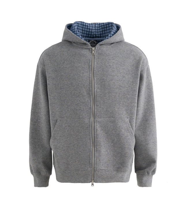 loose two-way zipper letter hooded sweatshirt