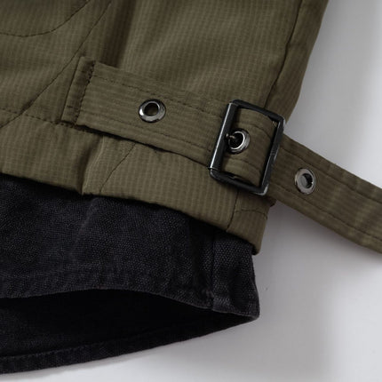 Heavy Industry Spray Print Stitching Fake Two Padded Jacket