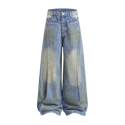 Distress Stitching Wide-leg Jean - TALKLESSFASHION
