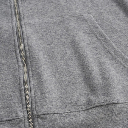 loose two-way zipper letter hooded sweatshirt