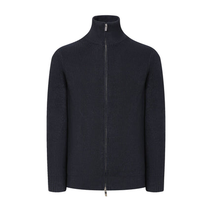 American Vintage Stand Collar Double Open Chain cleantif Knitted Cardigan