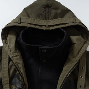 Heavy Industry Spray Print Stitching Fake Two Padded Jacket