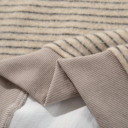 Striped Hooded Hooded Sweatshirt Jacket