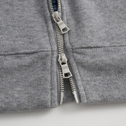 loose two-way zipper letter hooded sweatshirt